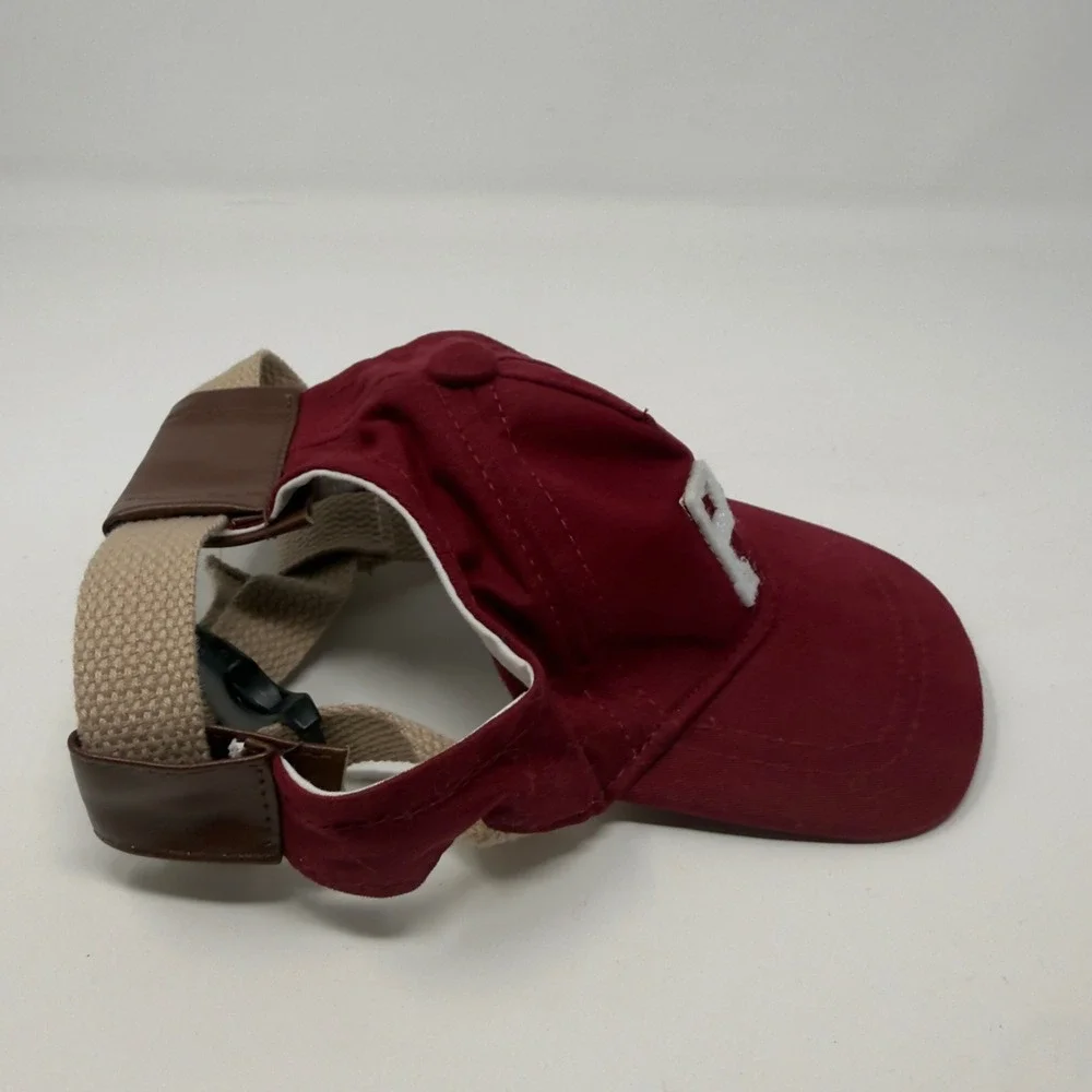 Portland Gear Maroon Pet Baseball Cap w/ Ear‎ Holes Adjustable Strap Size Small